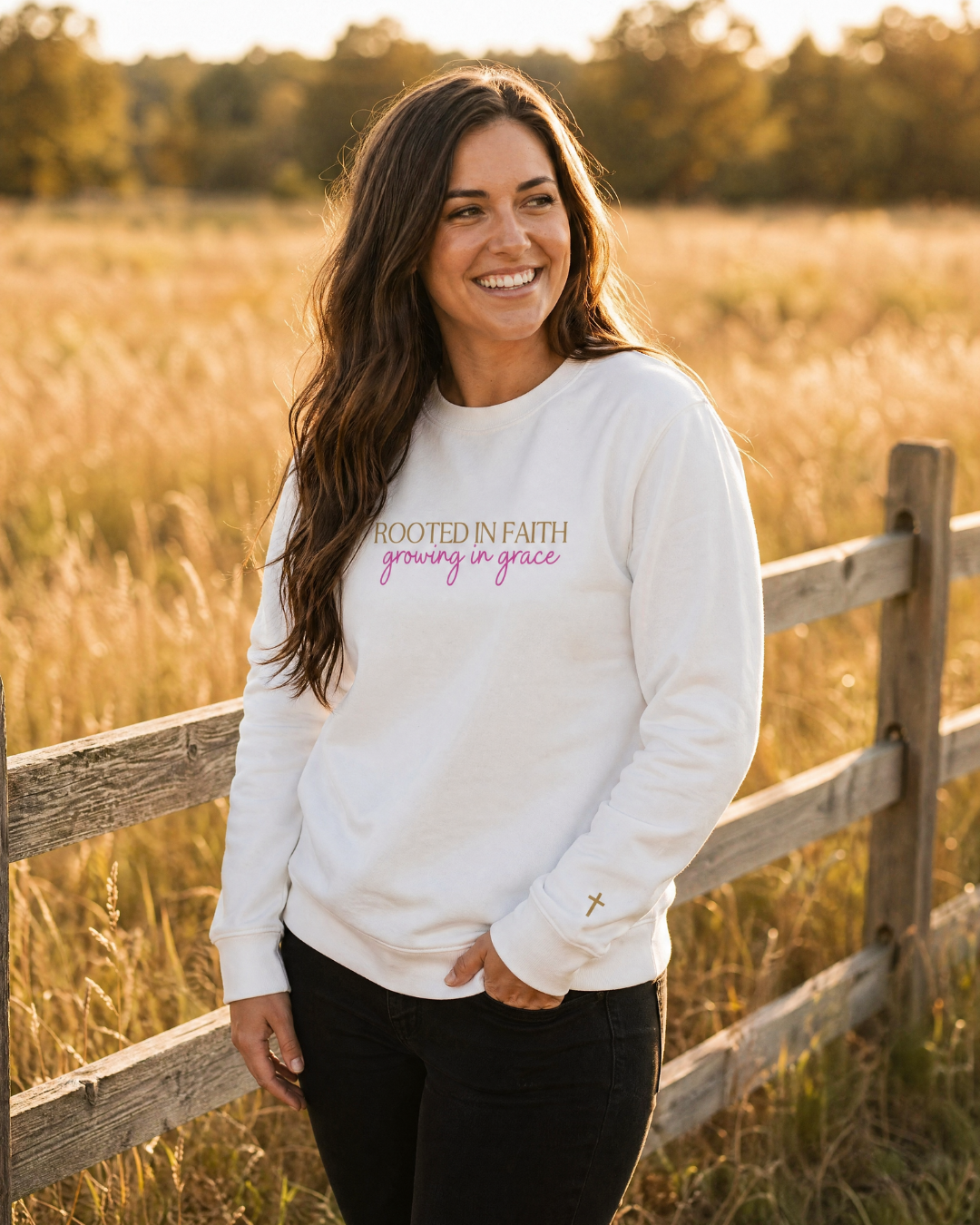 Rooted In Faith, Growing In Grace, Printed Sweatshirt