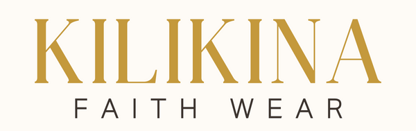 Kilikina Faith Wear logo in gold and black on a white background
