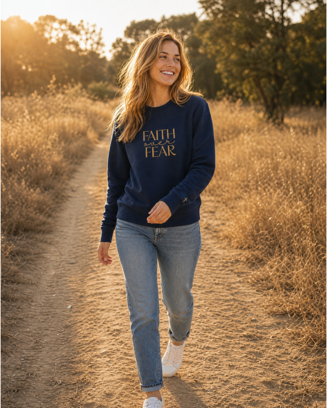 Faith Over Fear, Printed Sweatshirt