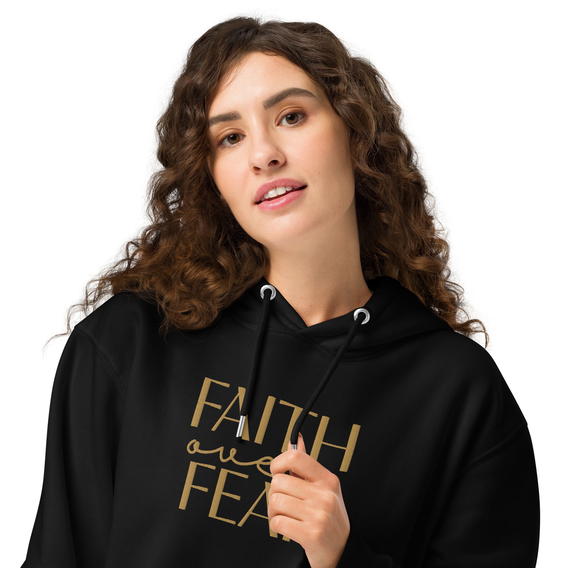 Faith Over Fear, Embroidered Hoodie.