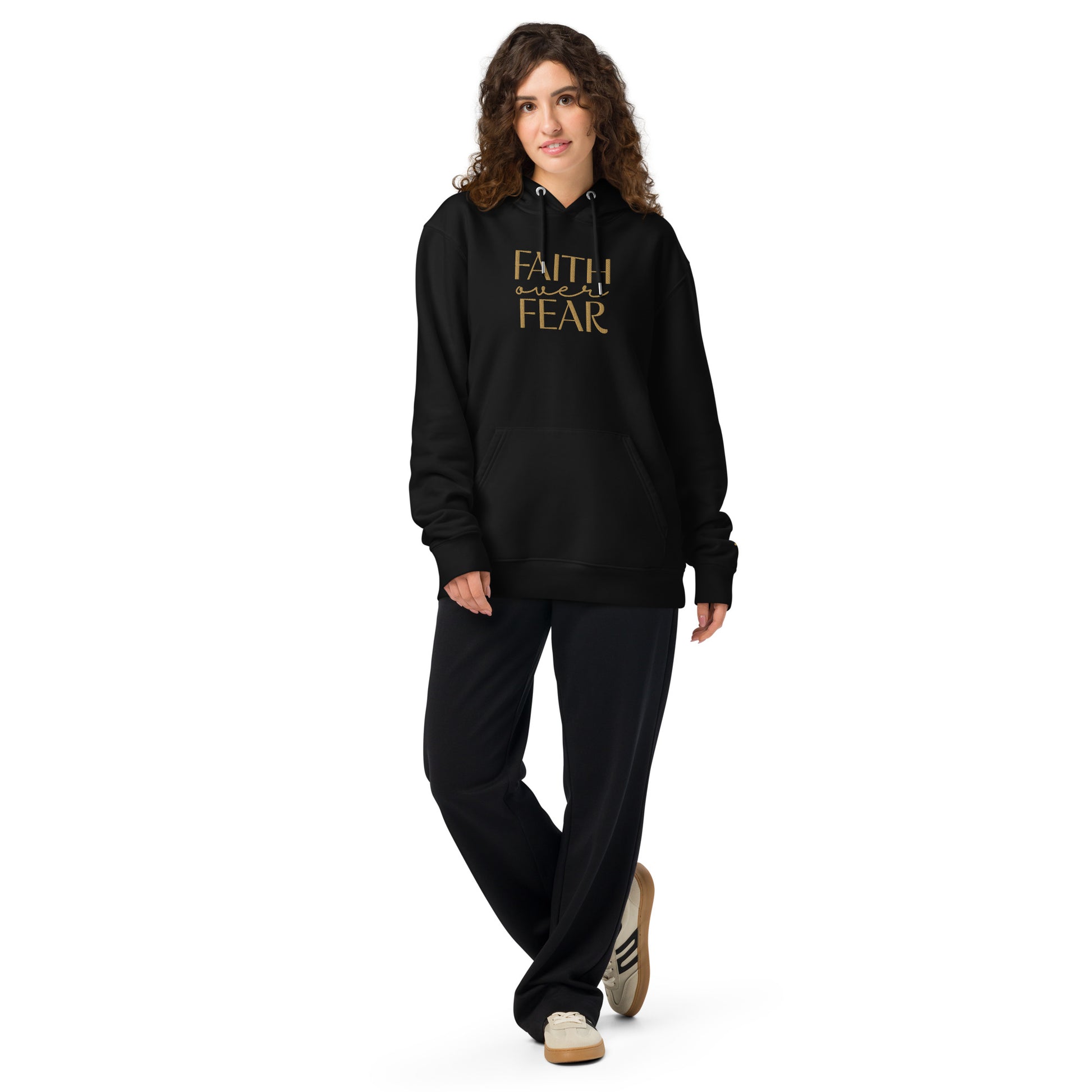 Faith Over Fear, Embroidered Hoodie.