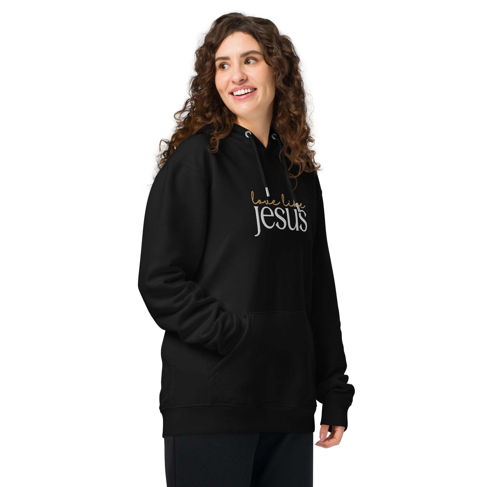 Love Like Jesus, Embroidered Hoodie.