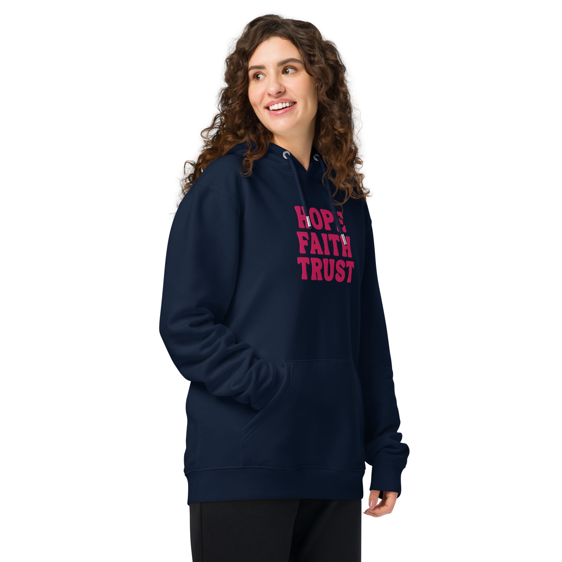 Hope Faith Trust, Embroidered Hoodie.