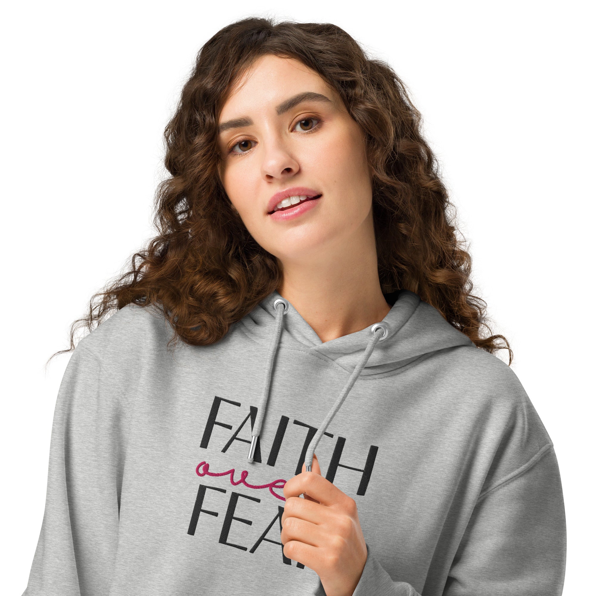 Faith Over Fear, Embroidered Hoodie.
