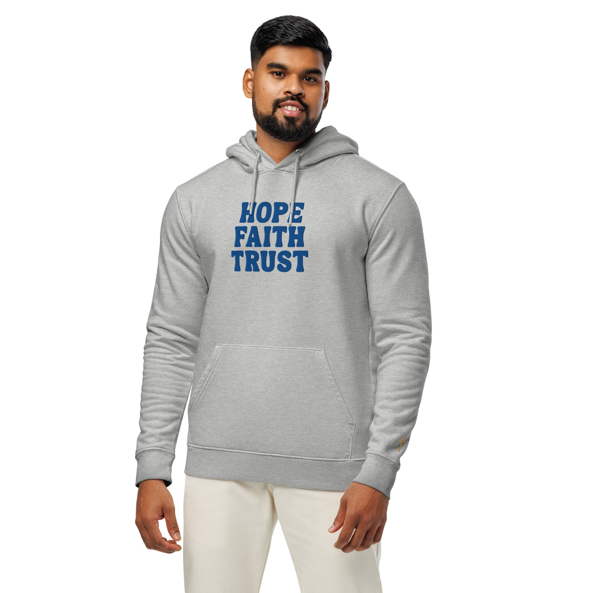 Hope Faith Trust, Embroidered Hoodie.