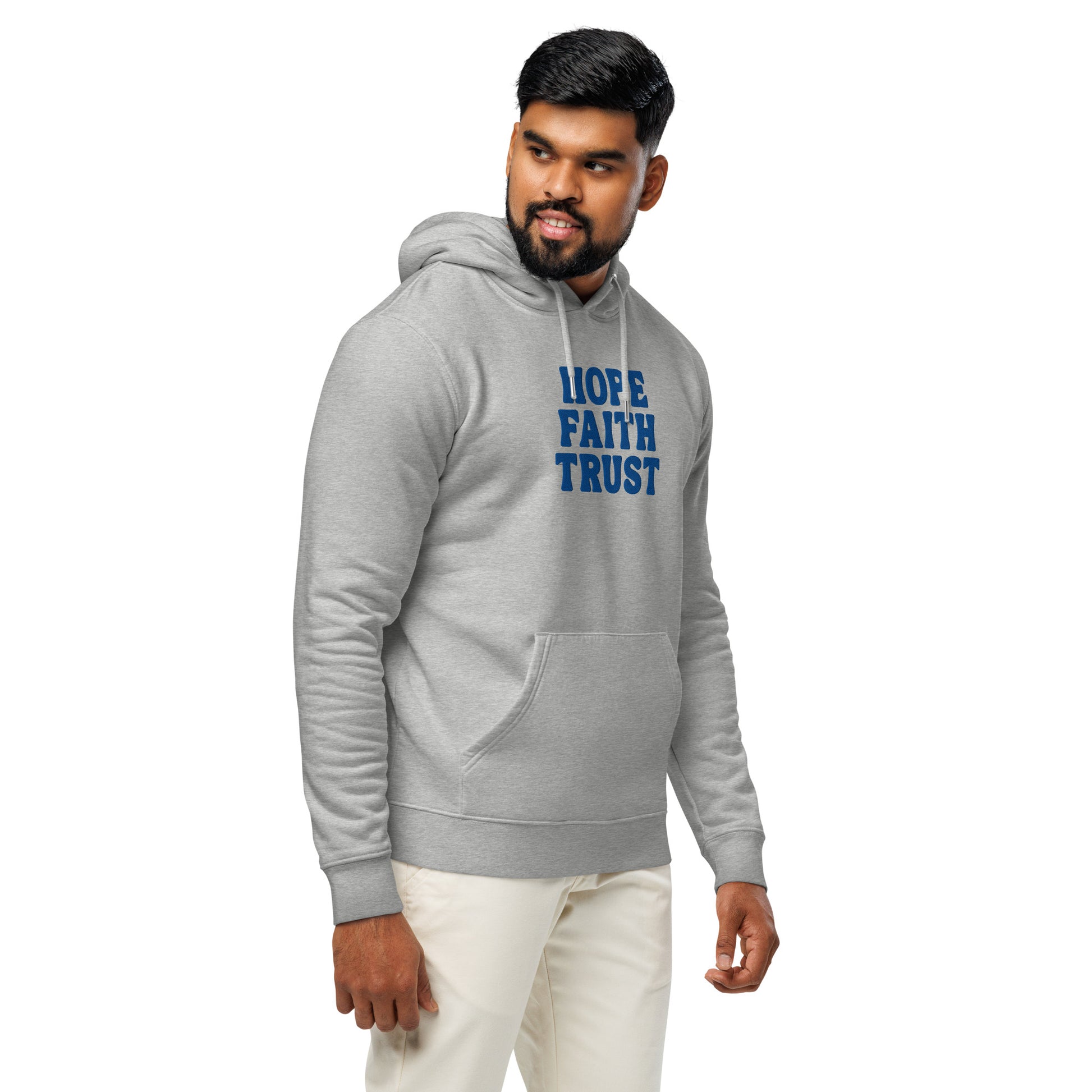 Hope Faith Trust, Embroidered Hoodie.