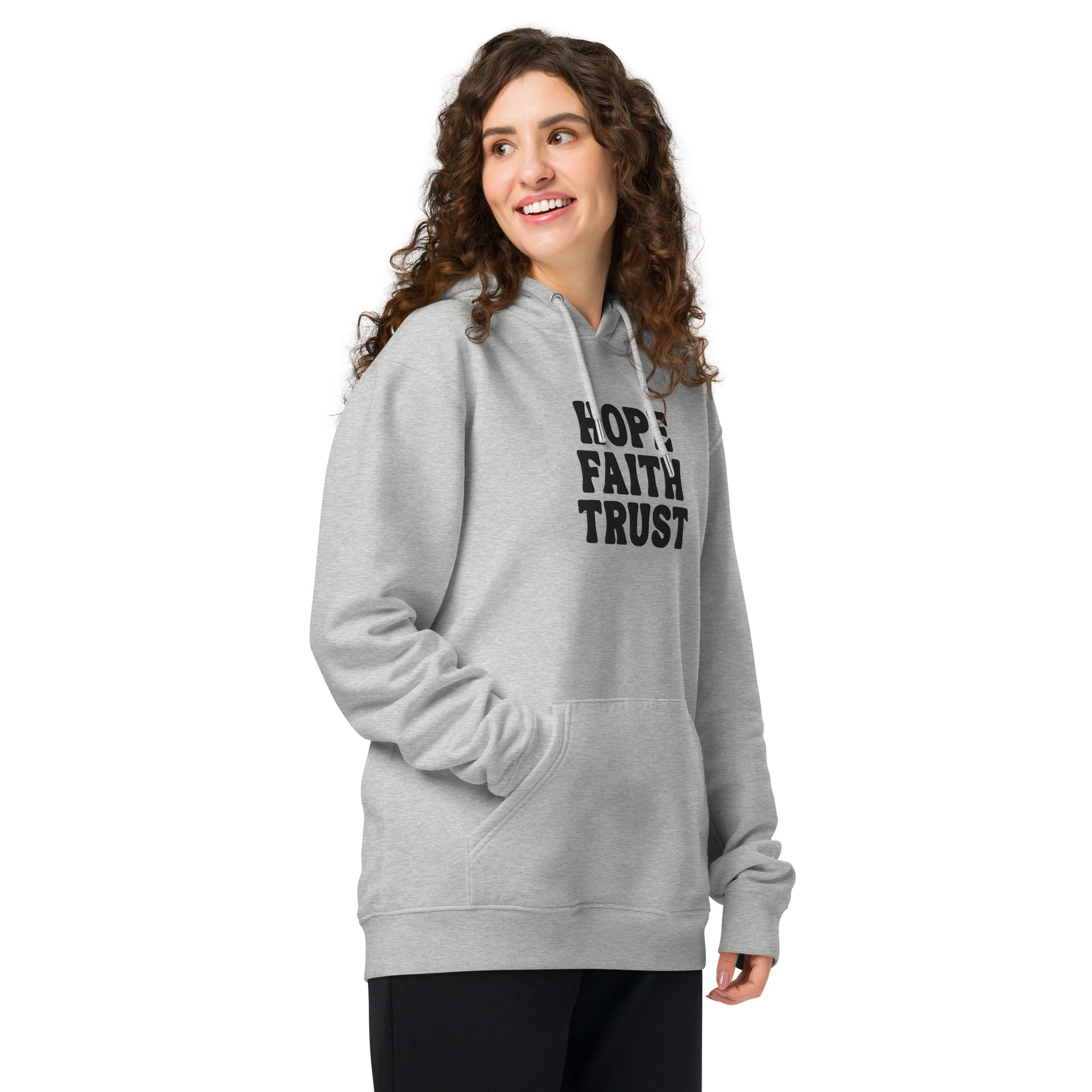 Hope Faith Trust, Embroidered Hoodie.