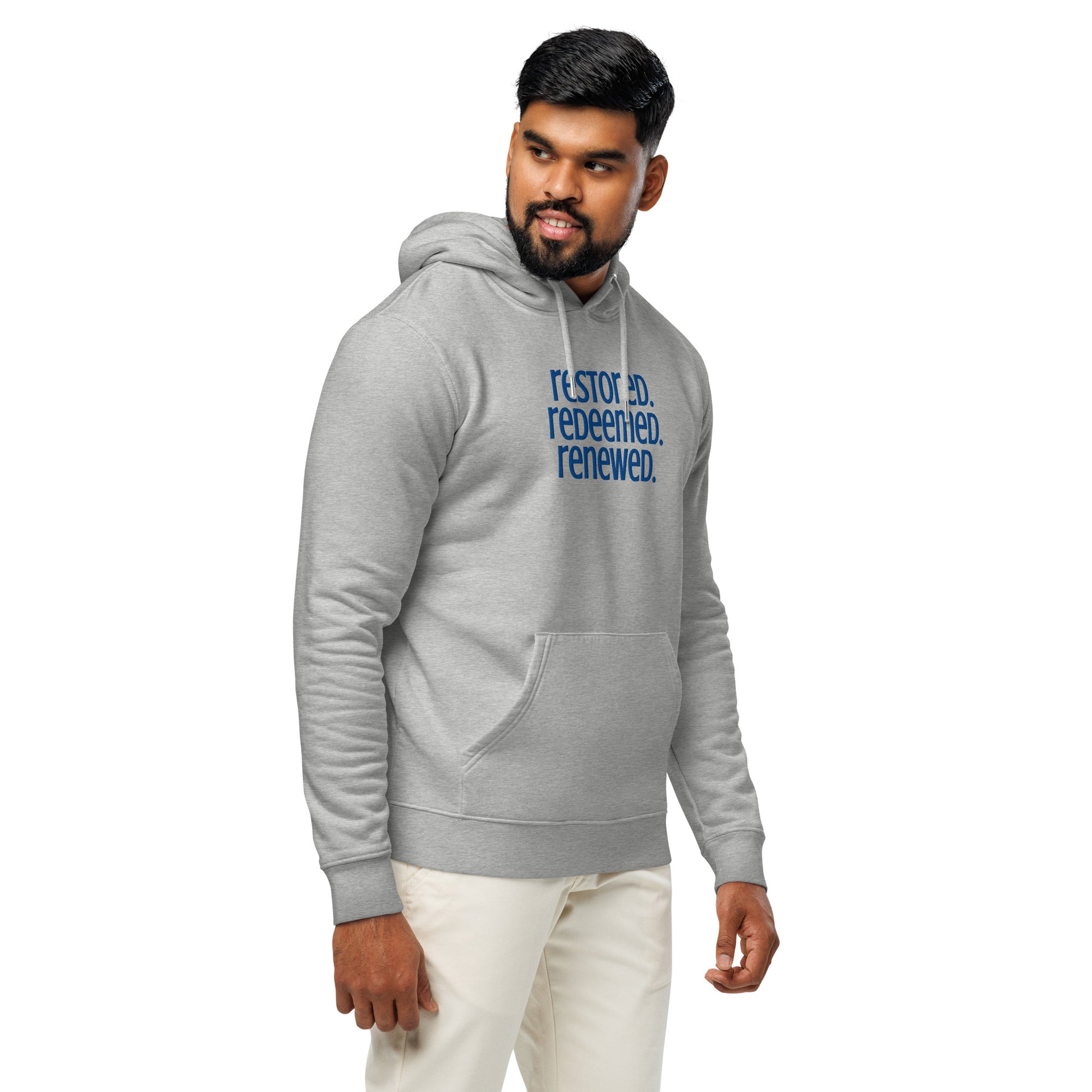 Restored Redeemed Renewed, Embroidered Hoodie.