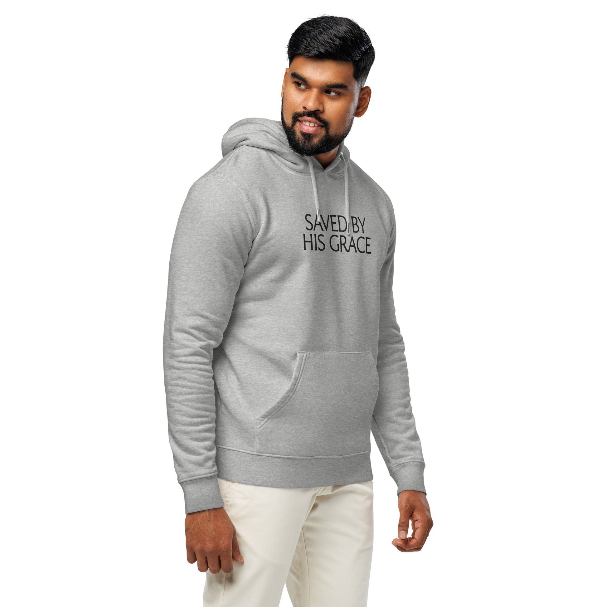 Saved By His Grace, Embroidered Hoodie.