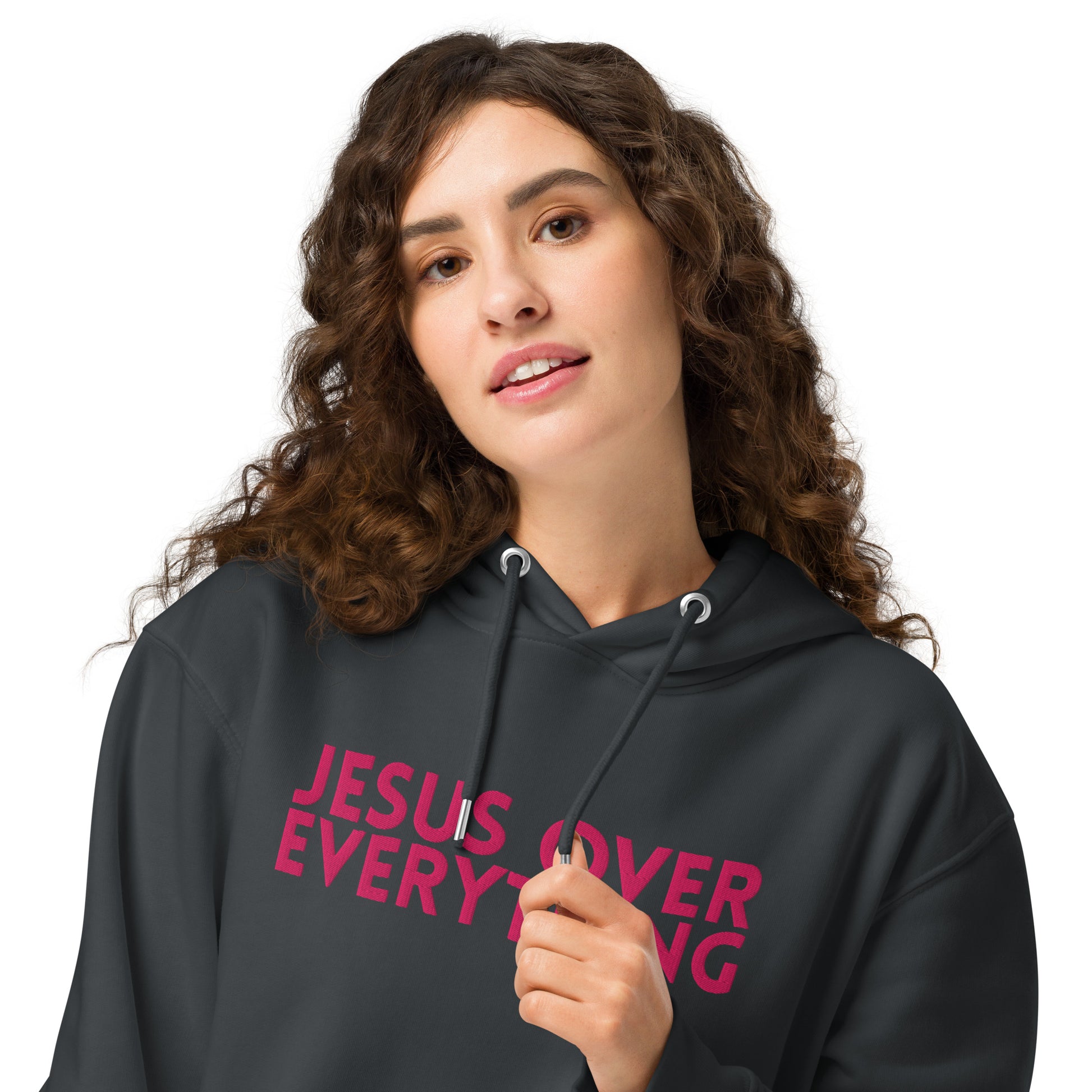 Jesus Over Everything, Embroidered Hoodie.