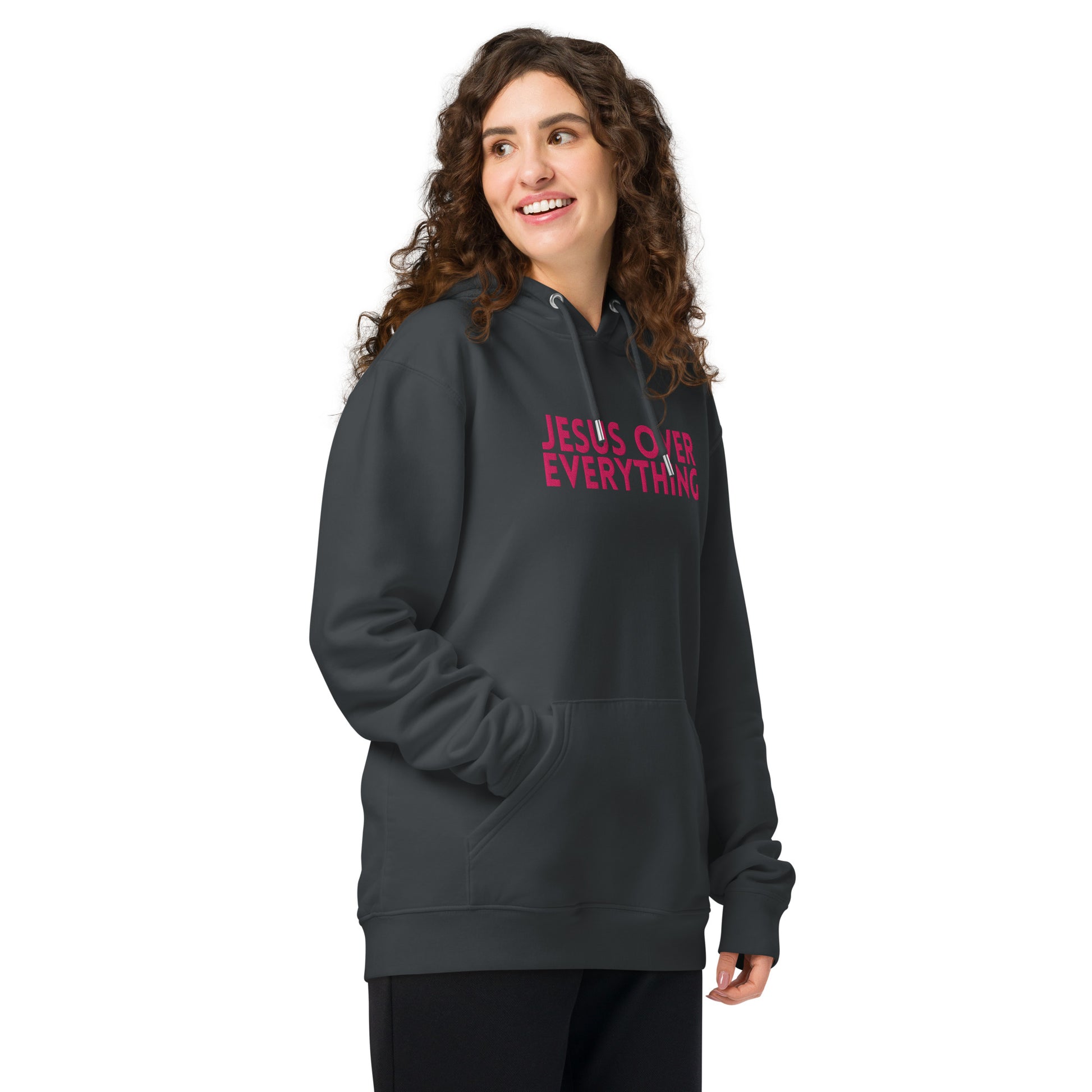 Jesus Over Everything, Embroidered Hoodie.