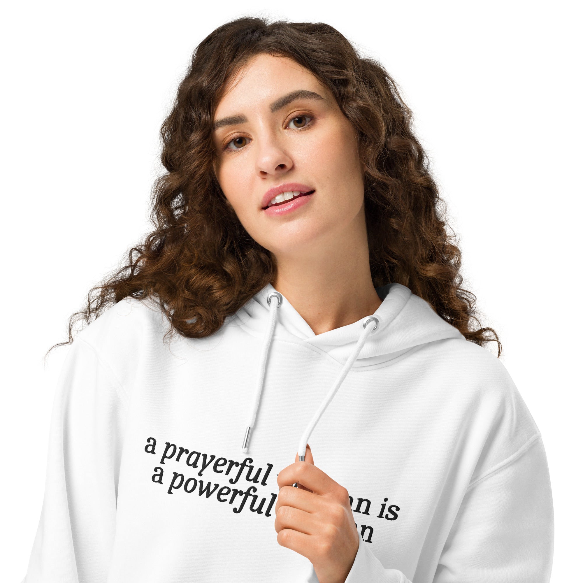 A Prayerful Woman, Embroidered Hoodie.