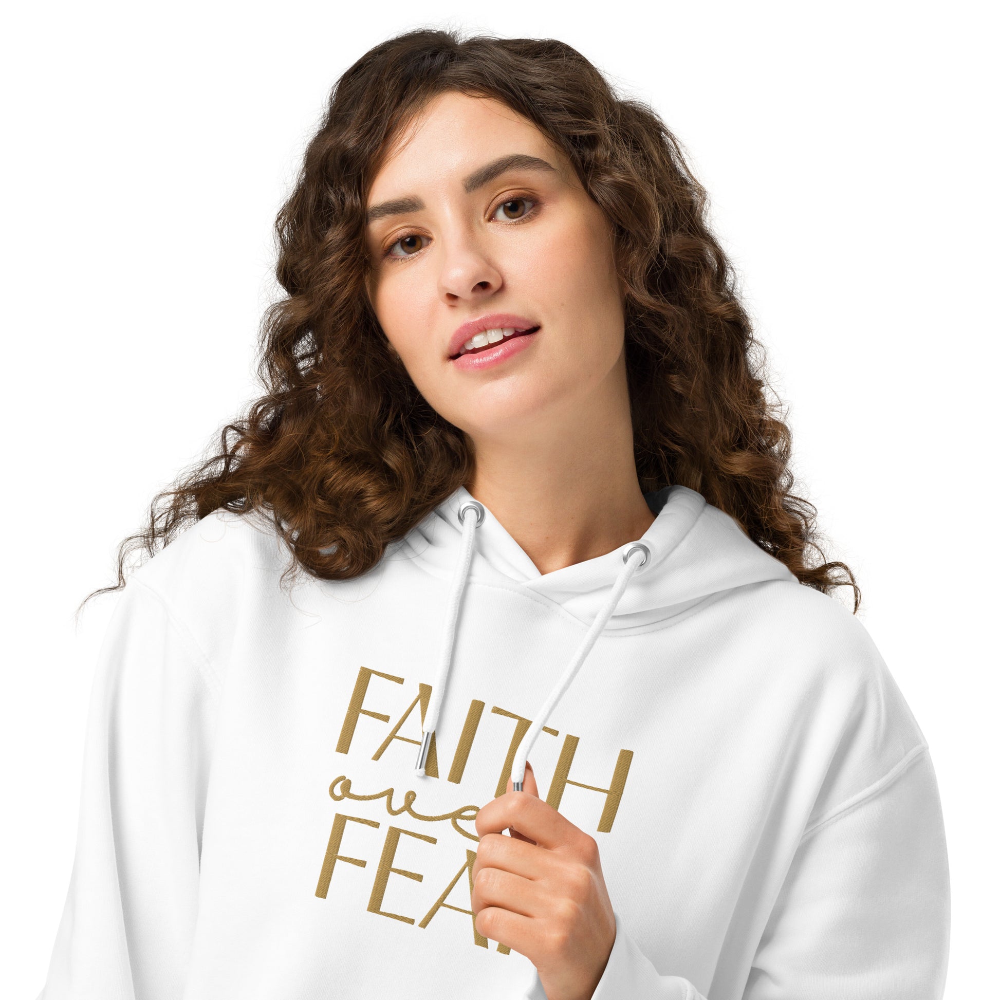 Faith Over Fear, Embroidered Hoodie.