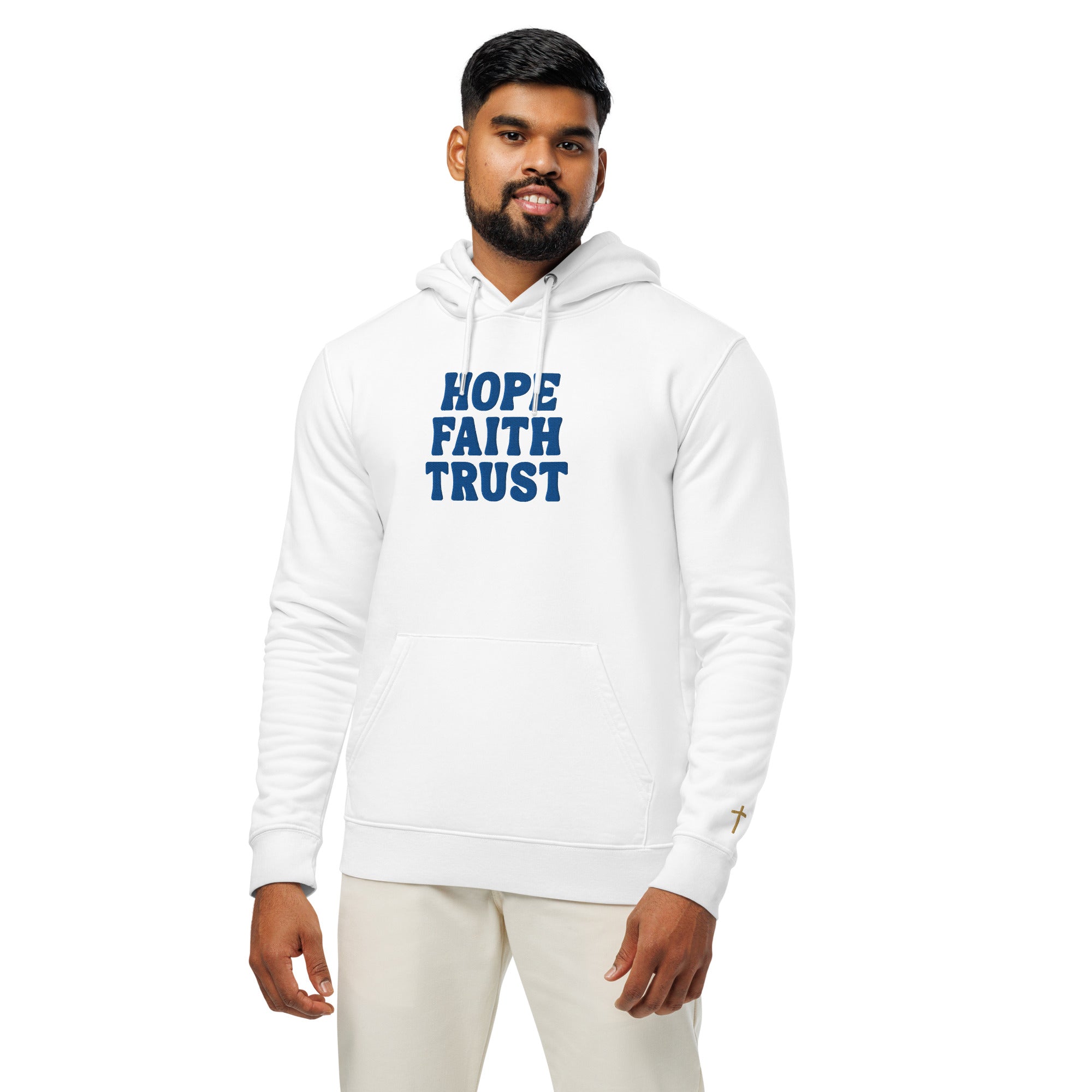 Hope Faith Trust, Embroidered Hoodie.