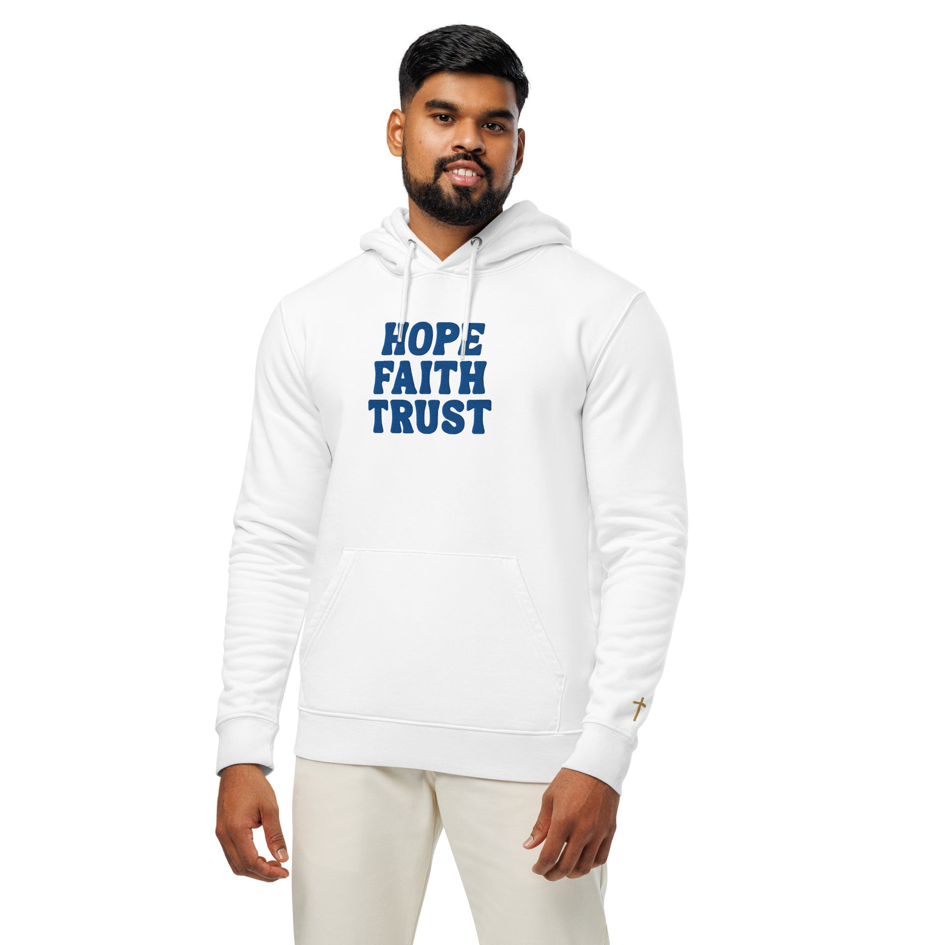 Hope Faith Trust, Embroidered Hoodie.