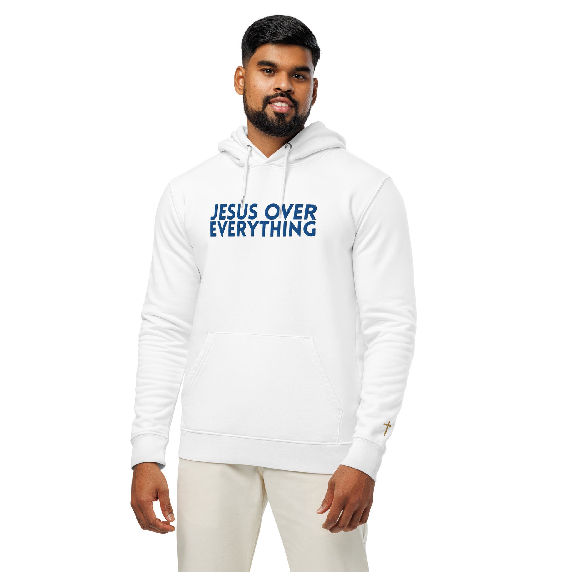 Jesus Over Everything, Embroidered Hoodie.