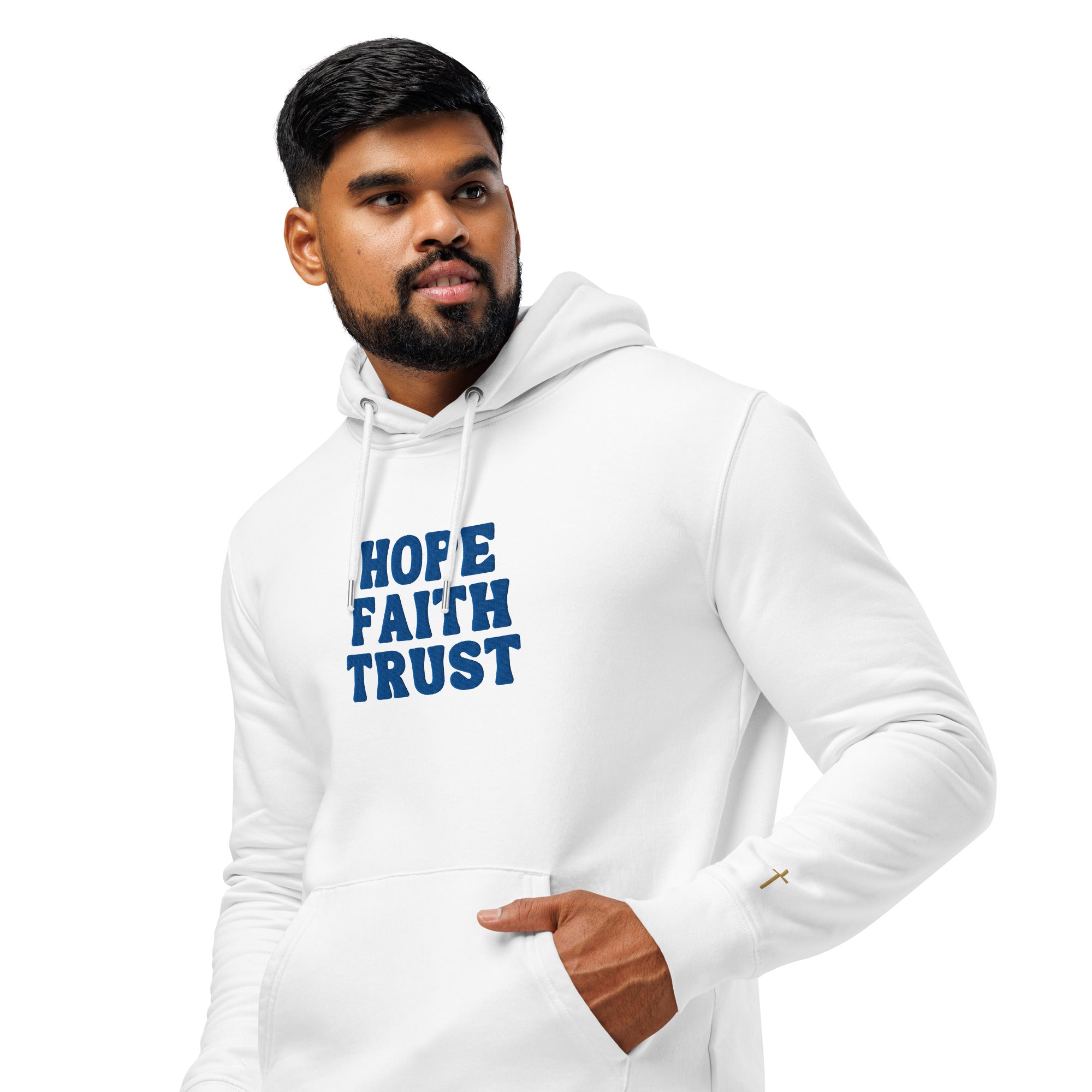 Hope Faith Trust, Embroidered Hoodie.