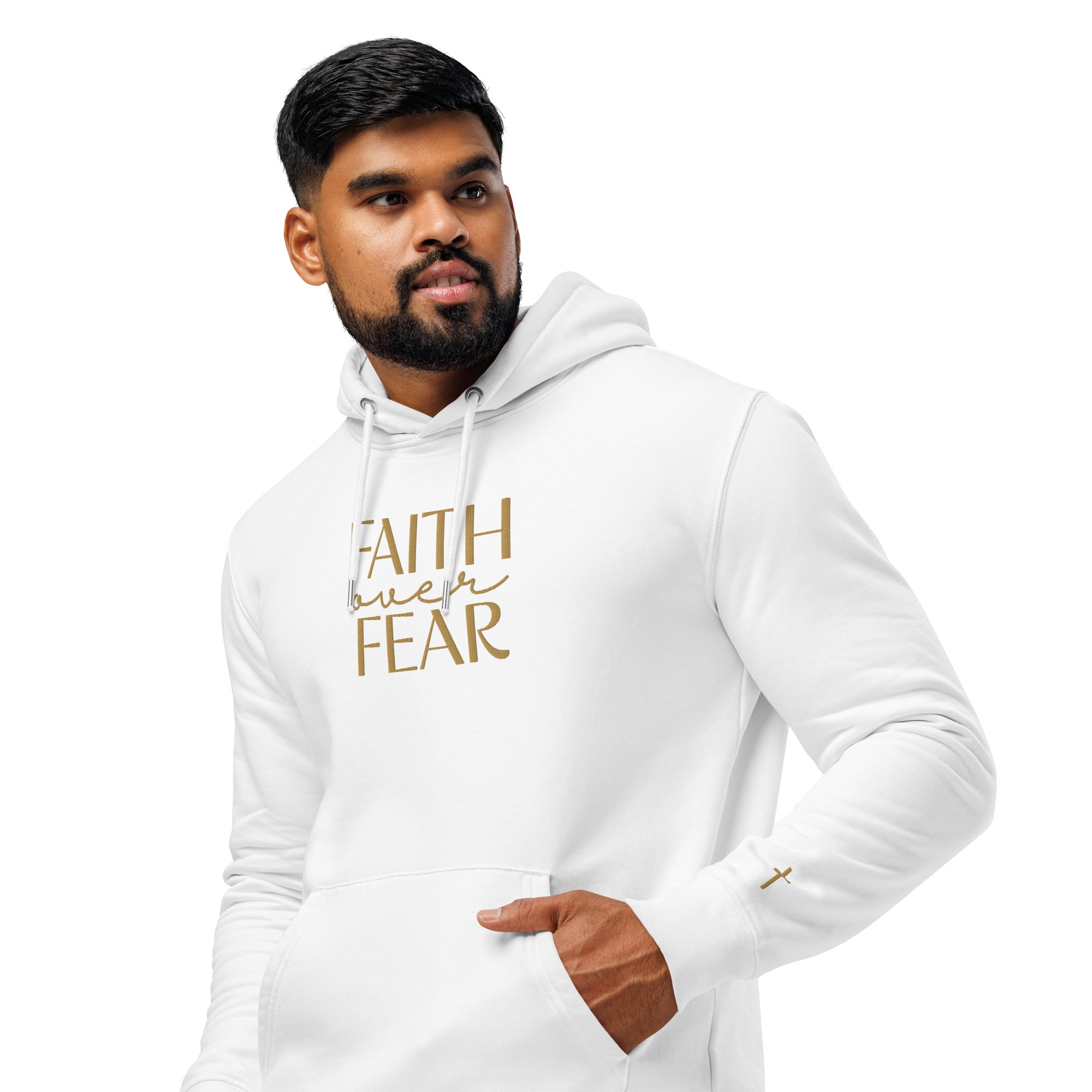 Faith Over Fear, Embroidered Hoodie.