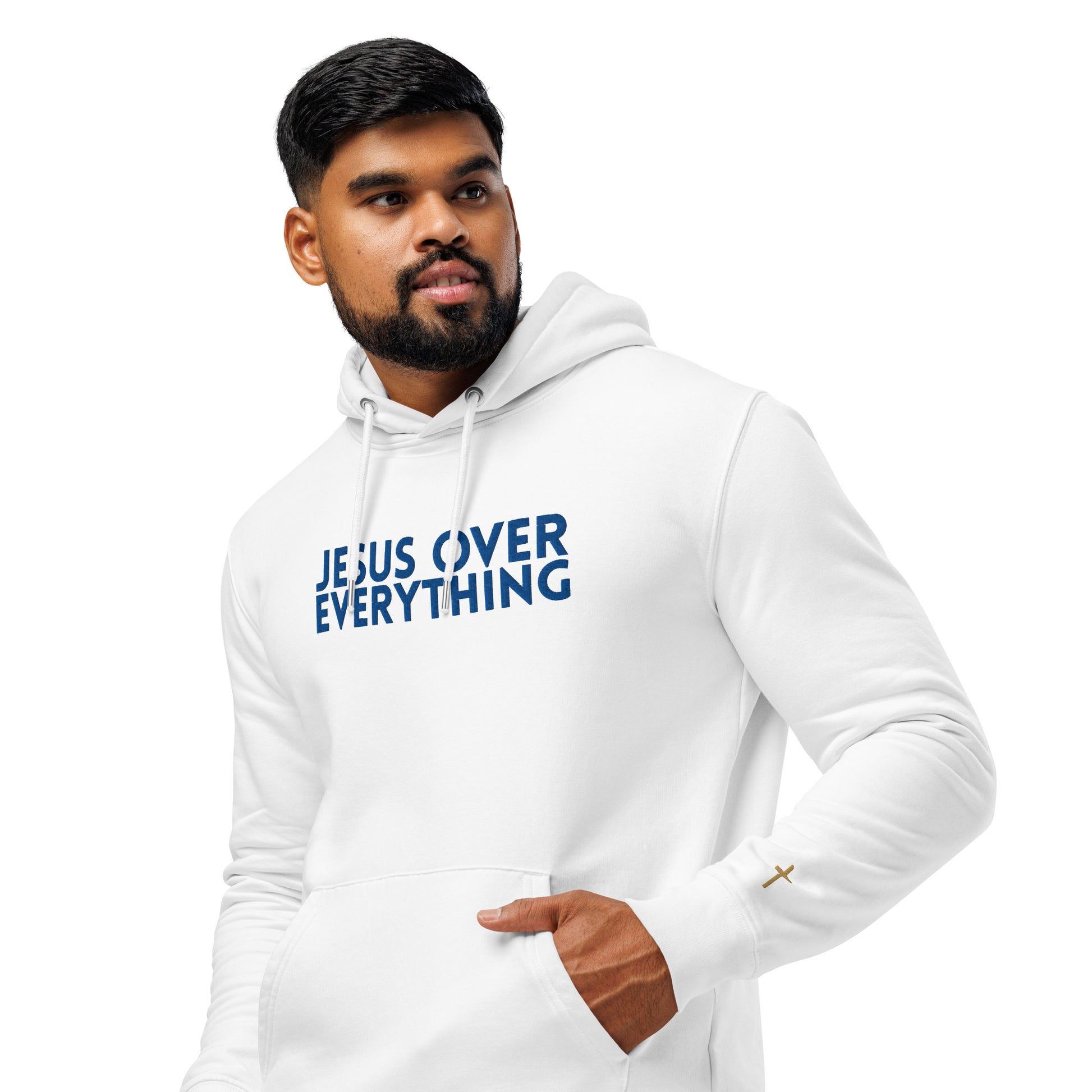 Jesus Over Everything, Embroidered Hoodie.