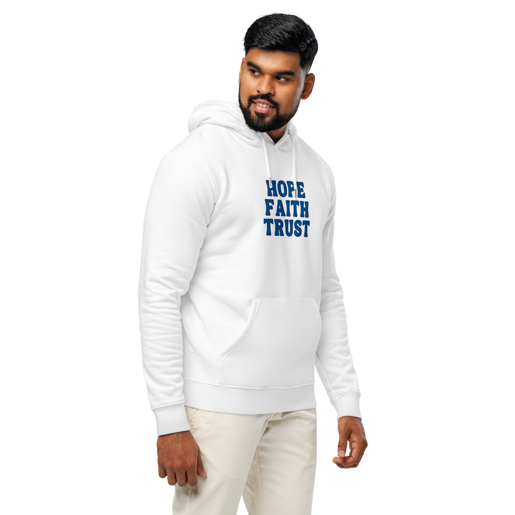 Hope Faith Trust, Embroidered Hoodie.