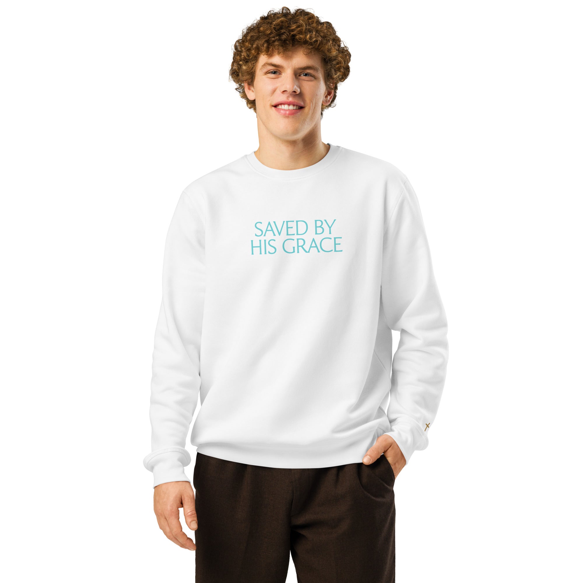 Saved By His Grace, Printed Sweatshirt.