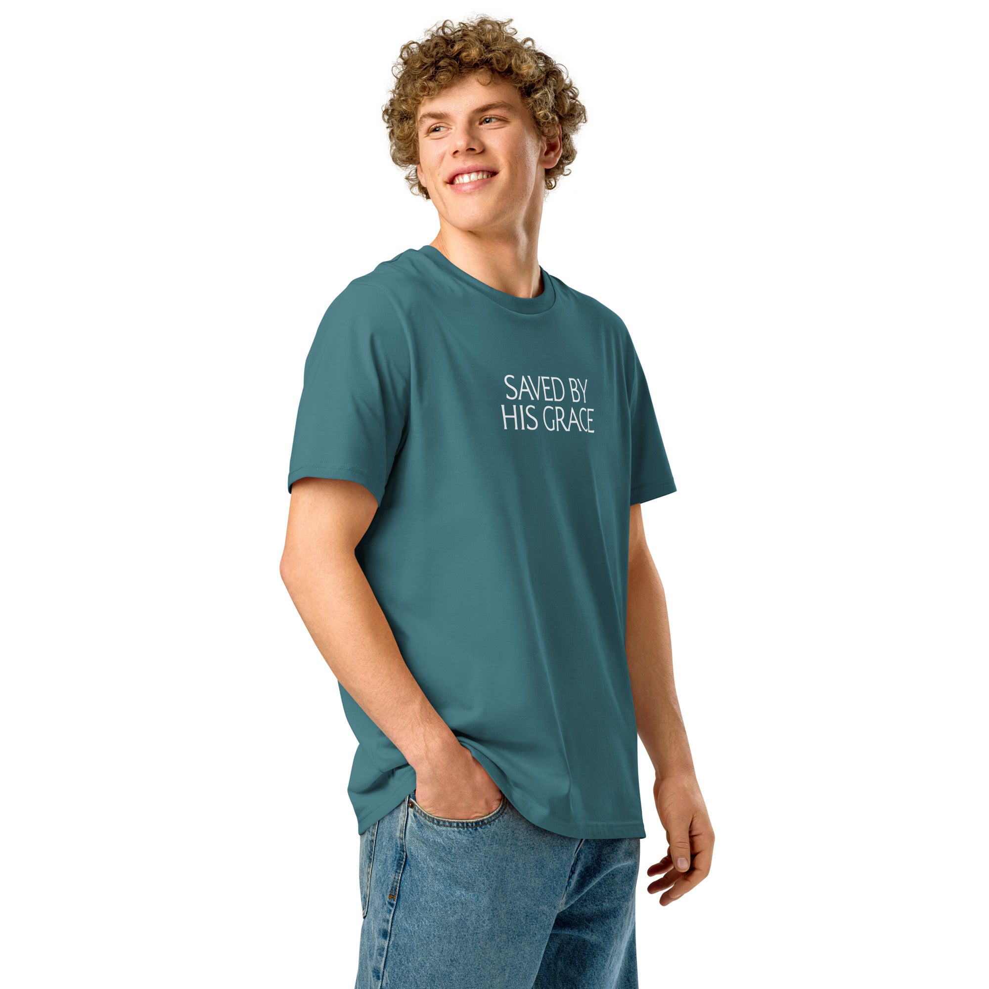 Saved By His Grace, Printed Tee.